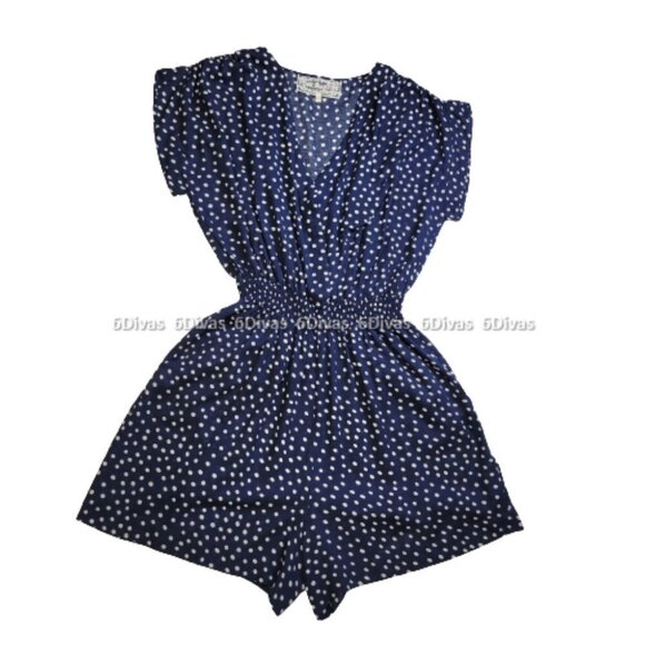 Romper Blue and White Polka Dot Romper Dress  Size L - NEW! - Picture 2 of 16